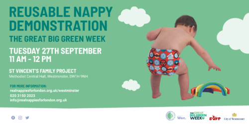 GREAT BIG GREEN WEEK Westminster Reusable Nappy Demonstration @ St Vincent's Family Project