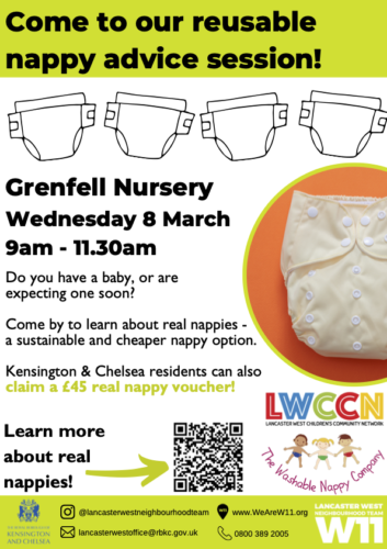 Kensington & Chelsea Reusable Nappy Demonstration @ Grenfell Nursery, W11 1SL