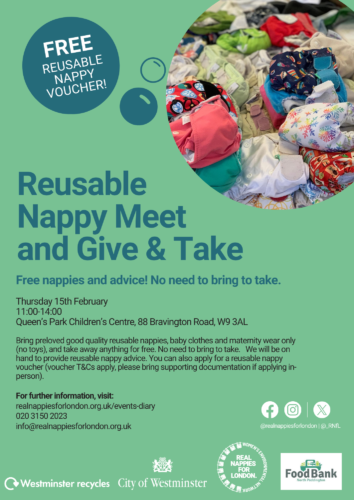Westminster Reusable Nappy, Baby Clothes and Maternity Wear Give and Take @ Queen's Park Children's Centre