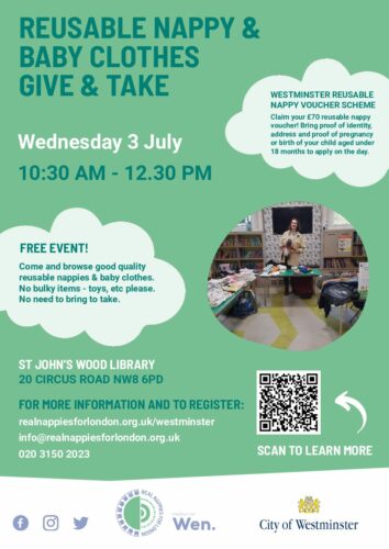 Westminster Reusable Nappy, Baby Clothes and Maternity Wear Give and Take @ St Johns Wood Library